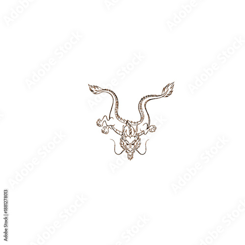 Mythical Creature with Horns and Wings.