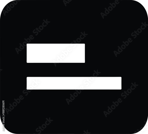 Interface Element with Two White Rectangular Bars on a Black Background, Representing a Simple Graphical User Interface Component