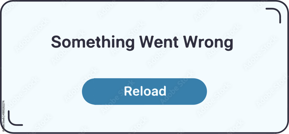 Fototapeta premium Error message interface element with reload button displayed on screen, digital notification, technology failure, user interface, reload option