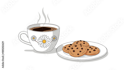 Coffee and Cookies Illustration: A Cozy Treat