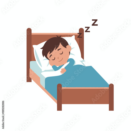 Child Sleeping Peacefully in Bed