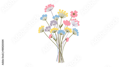 Pastel Flower Bouquet Illustration