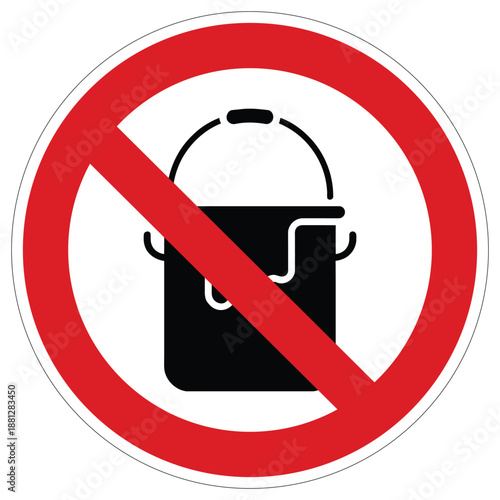 Explicit prohibition sign featuring a paint can with a small drip, indicating no painting permitted