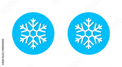 Snowflake, snow flakes icon with shadow. Winter season, ice weather symbol