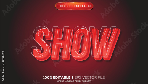 3D text effect show theme