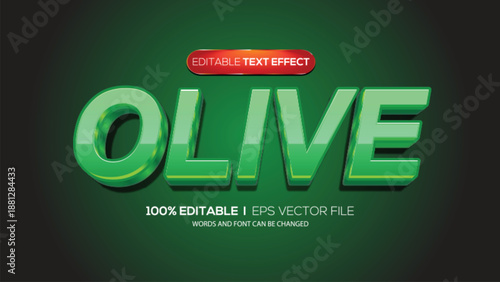 3D text effect olive theme