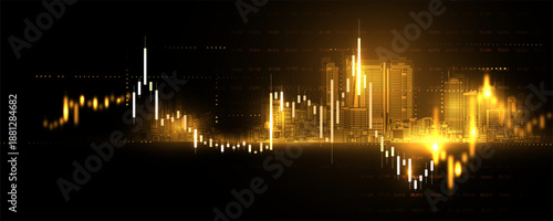 Financial trend data analysis concept background image Investing in the stock market
