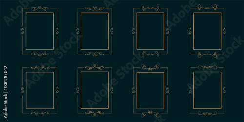 Luxury Golden Ornamental Frame Set with Elegant Vintage Filigree Borders