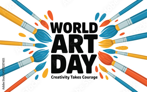 Day Celebration with Paintbrushes and Splashes