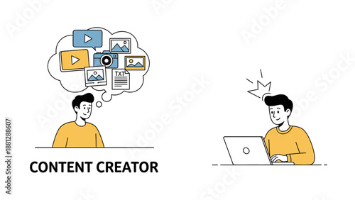 Man creating digital content online.