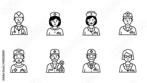Medical Professionals Line Icons 2.