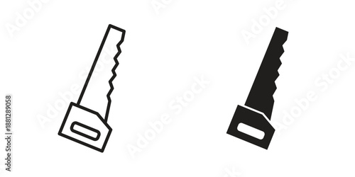 Saw icons collection. Thin linear and black flat icons