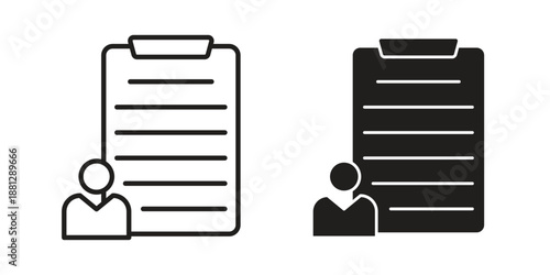 Survey icons collection. Thin linear and black flat icons