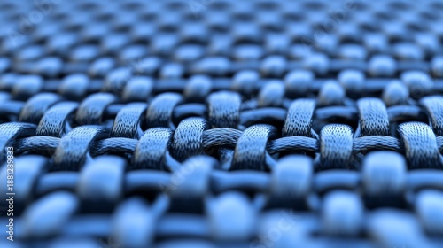 Wallpaper Mural Close up macro view of textured blue fabric weave detailed textile fiber pattern. Torontodigital.ca