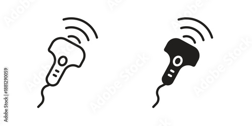 Ultrasound icons collection. Thin linear and black flat icons