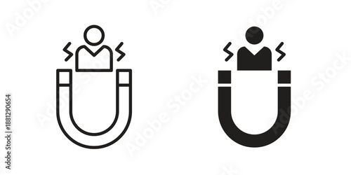 User engagement icons collection. Thin linear and black flat icons