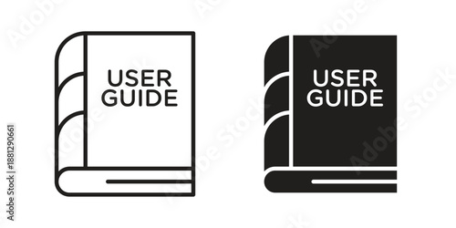 User guide icons collection. Thin linear and black flat icons