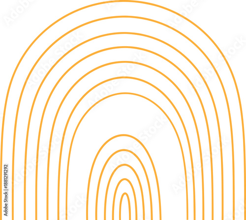 Concentric arch icon set with symmetrical nested curves for geometry, depth illusion, pattern, and abstract design content