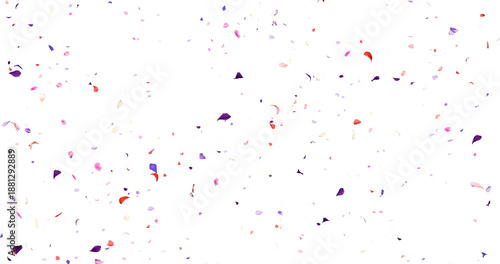 Colorful flower petals sway in the wind. Isolated on alpha background. 3D rendering.