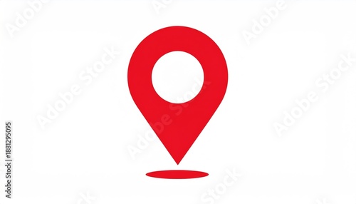 Red location pin on white background