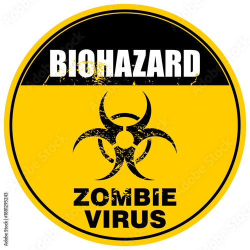 Biohazard, zombie virus, sticker vector
