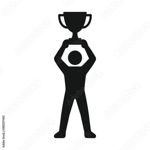 man with trophy silhouette icon