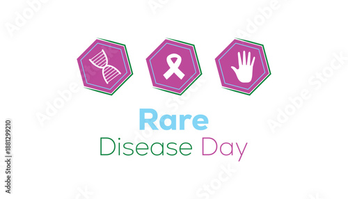 February is Rare Disease Day. Vector template Design for banner, greeting card, poster, prints, social media post ,flyer , T shirt with background.
