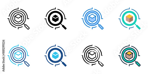 Strategic Sourcing icons set multiple style collection. Editable stroke 
