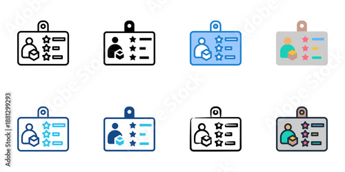 Supplier Scorecard icons set multiple style collection. Editable stroke 
