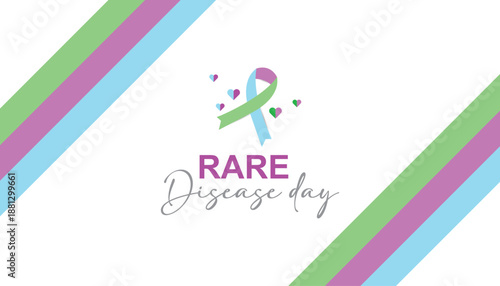 February is Rare Disease Day. Vector template Design for banner, greeting card, poster, prints, social media post ,flyer , T shirt with background.