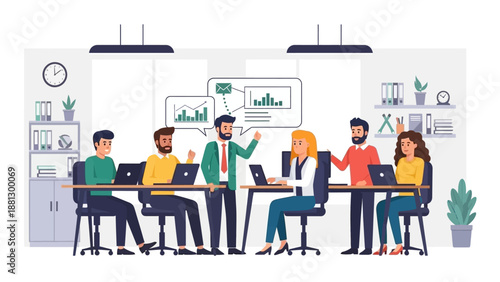 Diverse Team Collaborating in Modern Office.