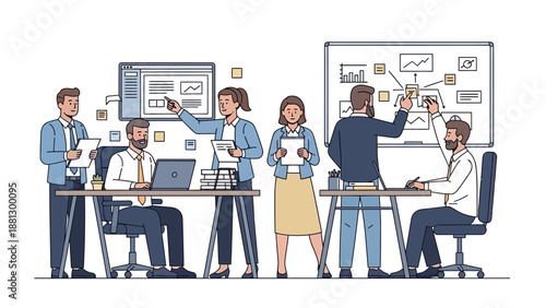 Team Collaboration Meeting Office Workspace Planning.