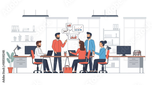 Team Collaboration in Modern Office Setting.