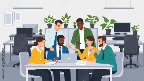 Group of Business Professionals in Meeting.