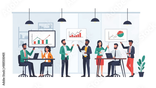 Diverse Team Collaborating in Modern Office.