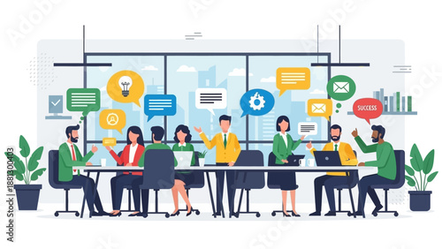 Diverse Group of Professionals Meeting Together.