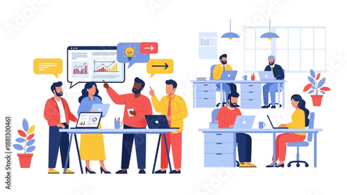 Team Collaboration in Modern Office Environment.