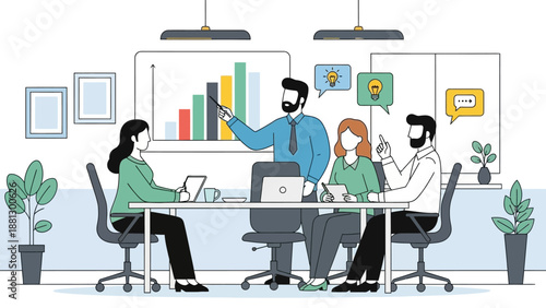 Team Collaboration in Modern Office Setting.