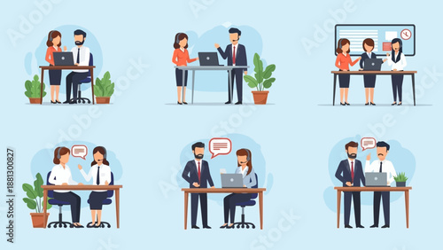 Business Professionals Working Together on Laptops.