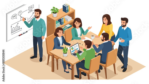 Group of People Discussing Project Together.