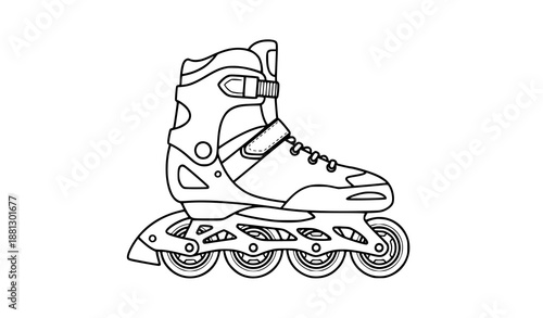 Inline Rollerblade Skate Icon Vector for Sports Fitness and Urban Mobility Design