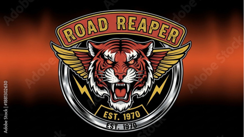 Road Reaper Tiger Emblem with Wings and Lightning.