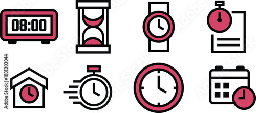 Hourglass, chronograph, sandglass, alarm Icon Pack for Web Interfaces, Mobile Design, and Digital Asset