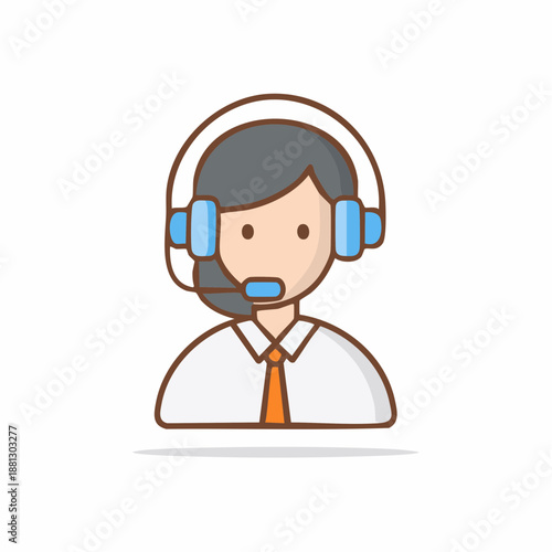 Customer service agent, woman with a headset, communication, assistance, call center, service agent or customer support representative