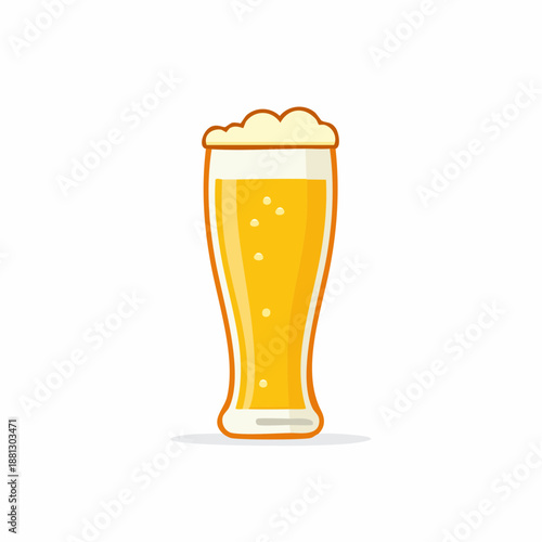 Refreshing glass of beer with bubbles and foam for celebration and relaxation