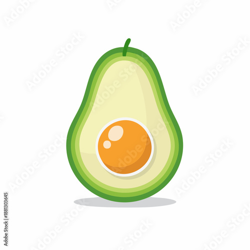 Avocado with Egg Yolk Center. Creative Food Concept for Poster or Advertisement