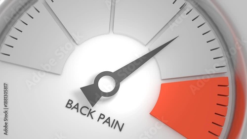 Wallpaper Mural Back pain meter. Increasing and high levels, overload. Maximum backache value, off the charts. Pain management and medical diagnostics. Risk meter animation. Torontodigital.ca