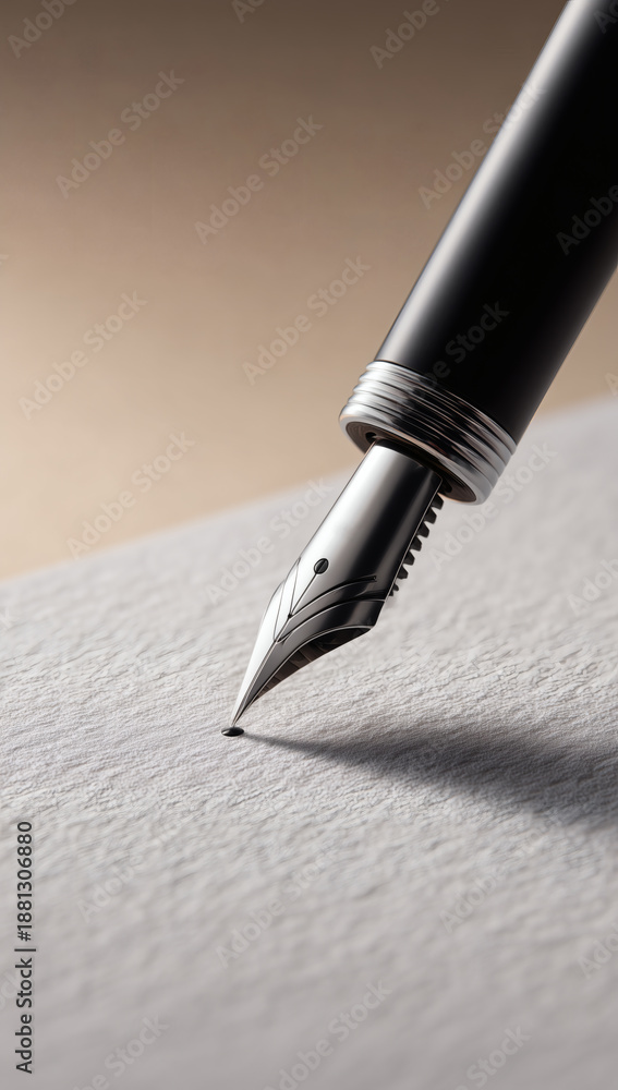 Fototapeta premium A pen is writing on the paper