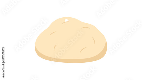 Plain Round Food Item With Light Brown Texture and Indentations Isolated on White Canvas Background for Culinary Preparation