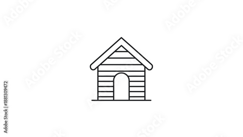 Simple dog house icon outline.